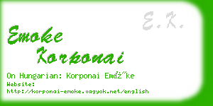 emoke korponai business card